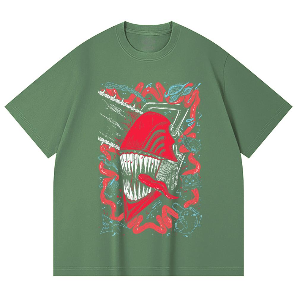 230 Gsm 100% Cotton Chainsaw Man V29 Denji Print Unisex Heavy Cotton T Shirt