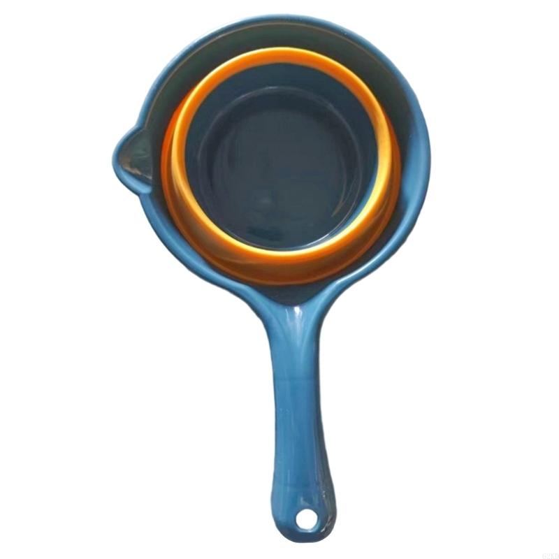 62KD Foldable Long Handle Ladle Kitchen Scooper Water Dipper Pourer With Hangable Hole For Cooking And Outdoor Use