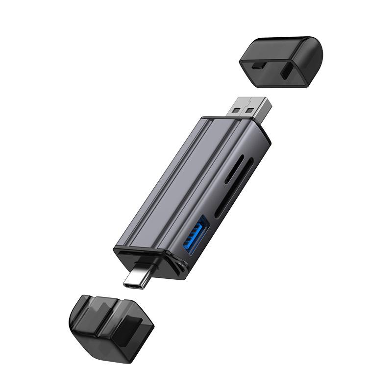 5 en 1 multifonction Usb 3.0 Type C/Usb/Micro Usb/Tf lecteur de carte mémoire adaptateur de lecteur de carte OTG