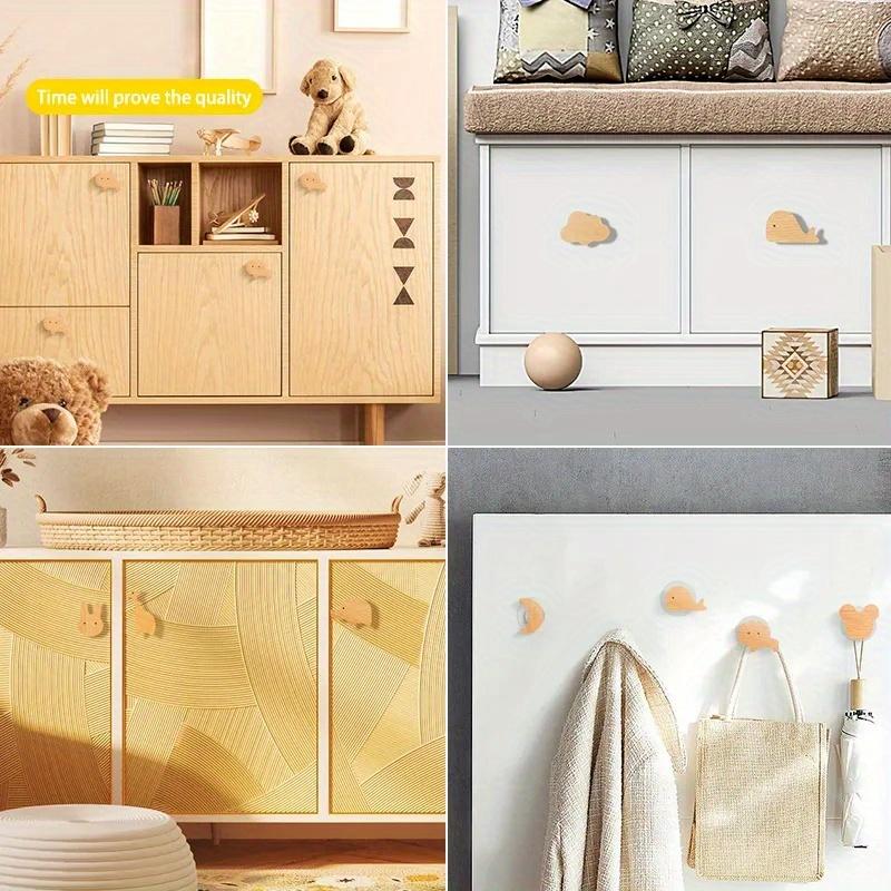 1pcs Wooden Hooks Cute Room Decor Hook Wall Keychain Coat Hook Home Door Wood Hook Hanger Kitchen Accessories Gadget