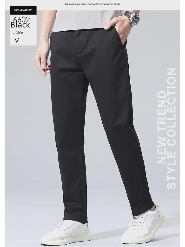 Men's Lightweight Stretch Casual Pants - Breathable, Straight-Fit, Versatile Spring/Summer Trousers
