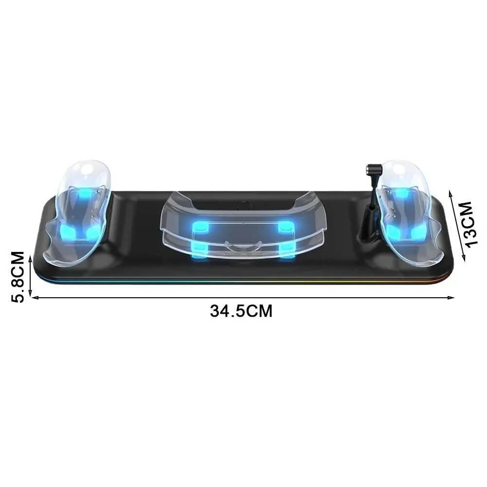 Wireless Charging Station Charging Dock for Meta / Oculus Quest 3 VR Accessories Kit Blue Light Fast Charging Base Charger Adaptor