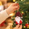 Christmas Tree Ornament Three-Panel Faceless Doll Wooden Hanging Pendant for Holiday Decor
