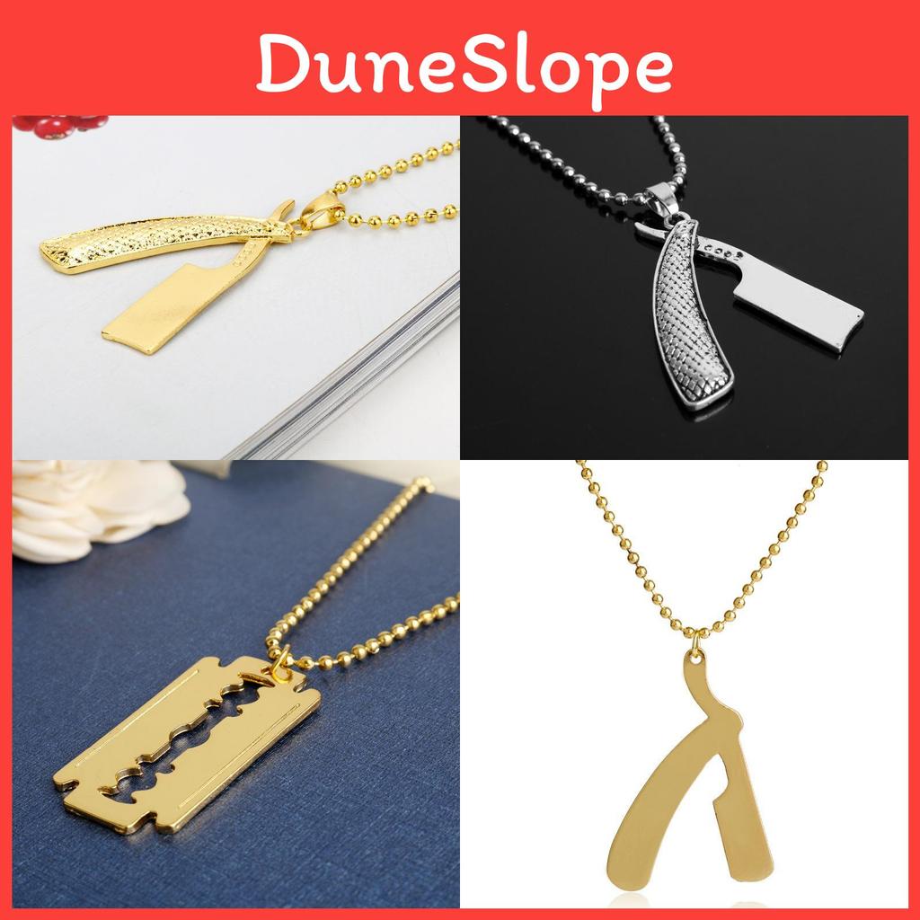 Blade And Razor Design Alloy Pendant Necklace With Electroplated Finish For Men And Women