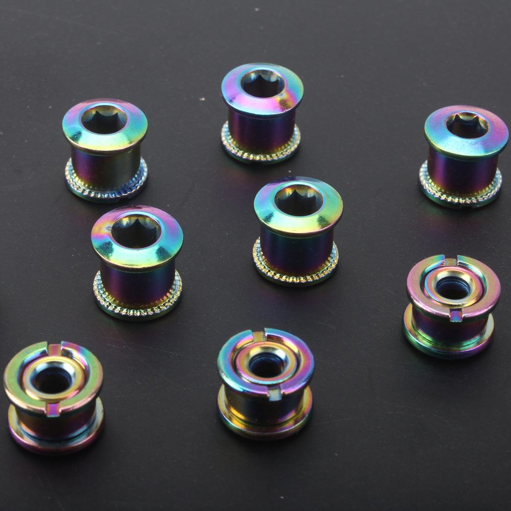 Colorful Steel Chainring Bolts for Mountain and Folding Bikes