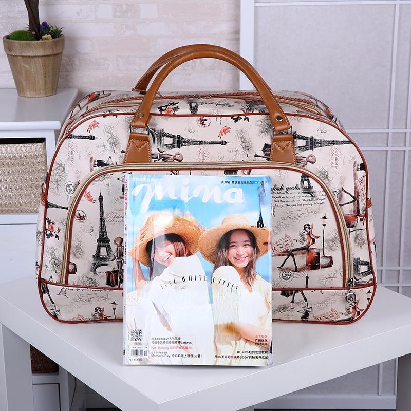 Korean Style Large-capacity Travel Bag Duffel Bag PU Leather Short-distance Travel Bag