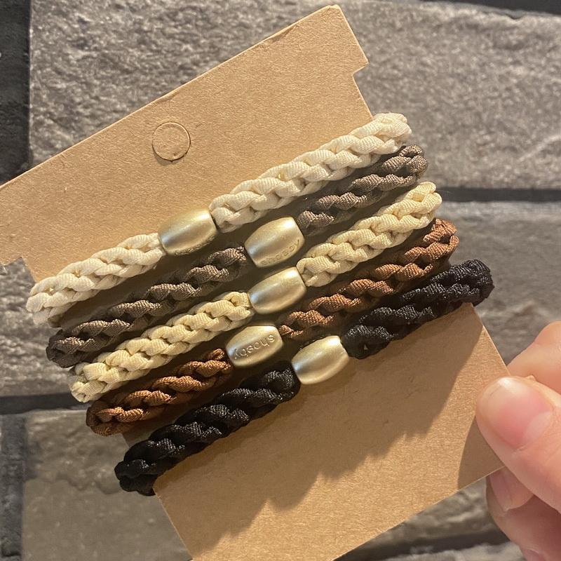 1set Simple high elastic hair rubber bands for women black thick hair tie heart hairband scrunchie set pack girls hair acesories