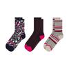 Womens/Ladies Assorted Designs Crew Socks (Pack of 3)