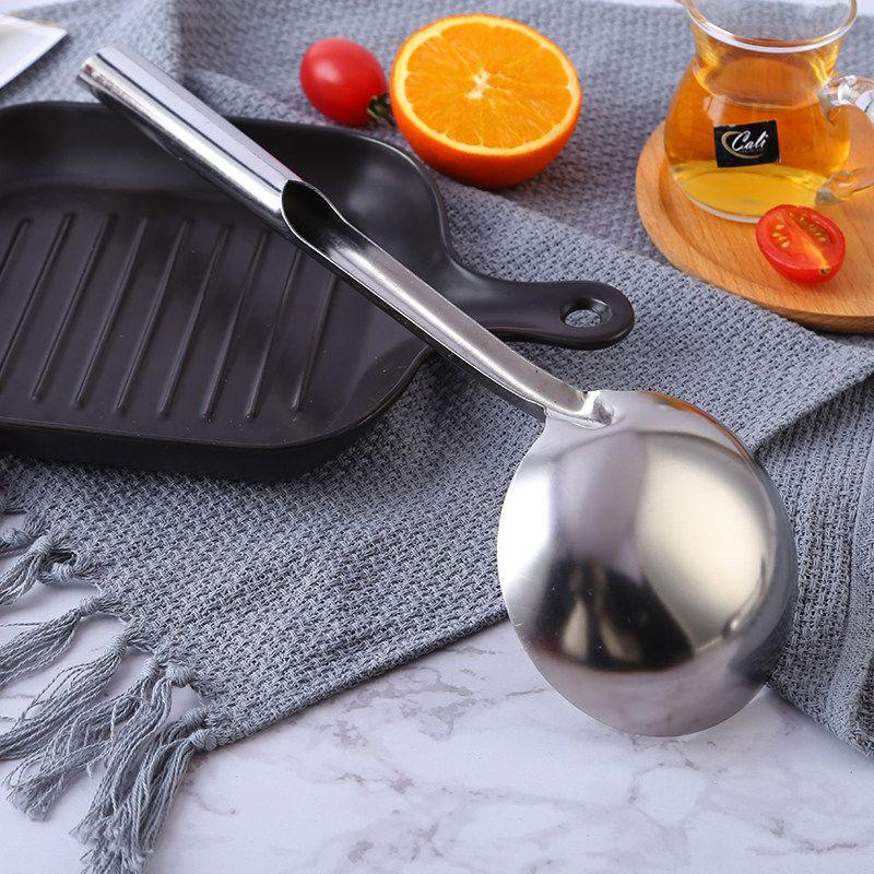 Stainless Steel Spatula Spoon for Home Use, Large Spoon for Serving Porridge, Thickened Long-Handled Stainless Steel Spoon, Commercial Kitchen Set