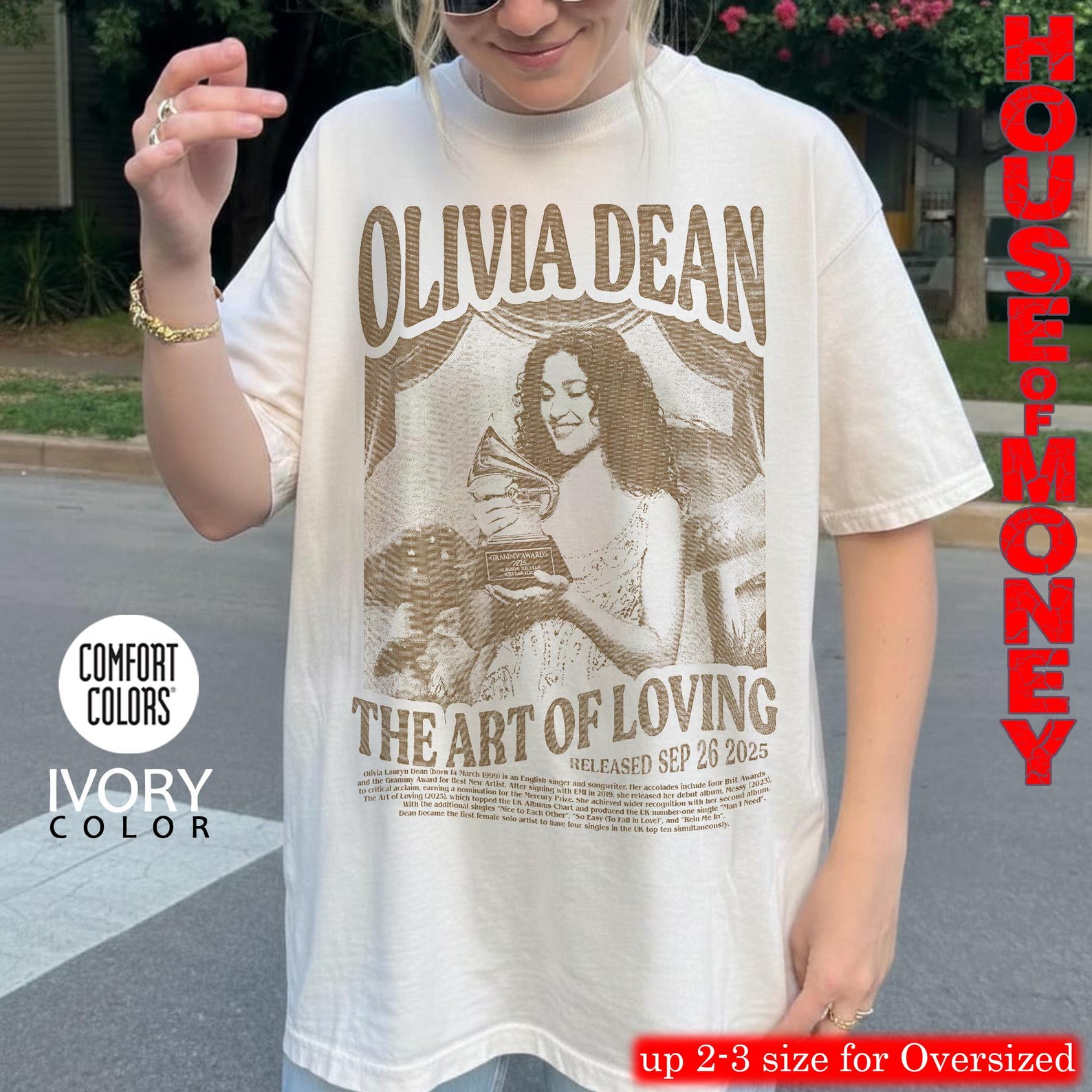 Olivia Dean Comfort Colors® Shirt, The Art of Loving Graphic Tee, Vintage Soul Jazz Artist T-Shirt, Retro Aesthetic Fan Gift S