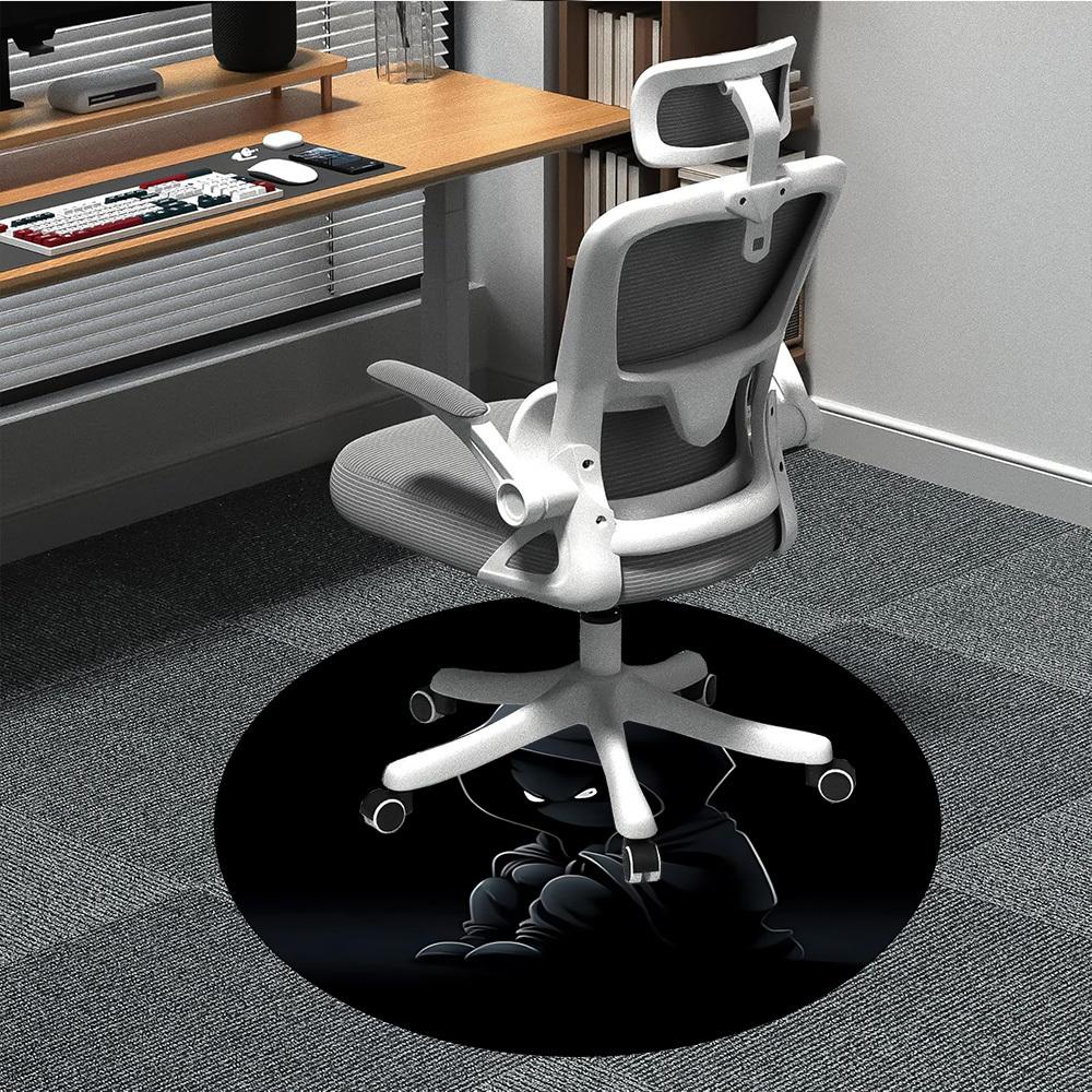 

1pc Dark Figure Chair Carpet for Office, Non slip, Soft and Durable Office Rug for Interior Decoration 80cm