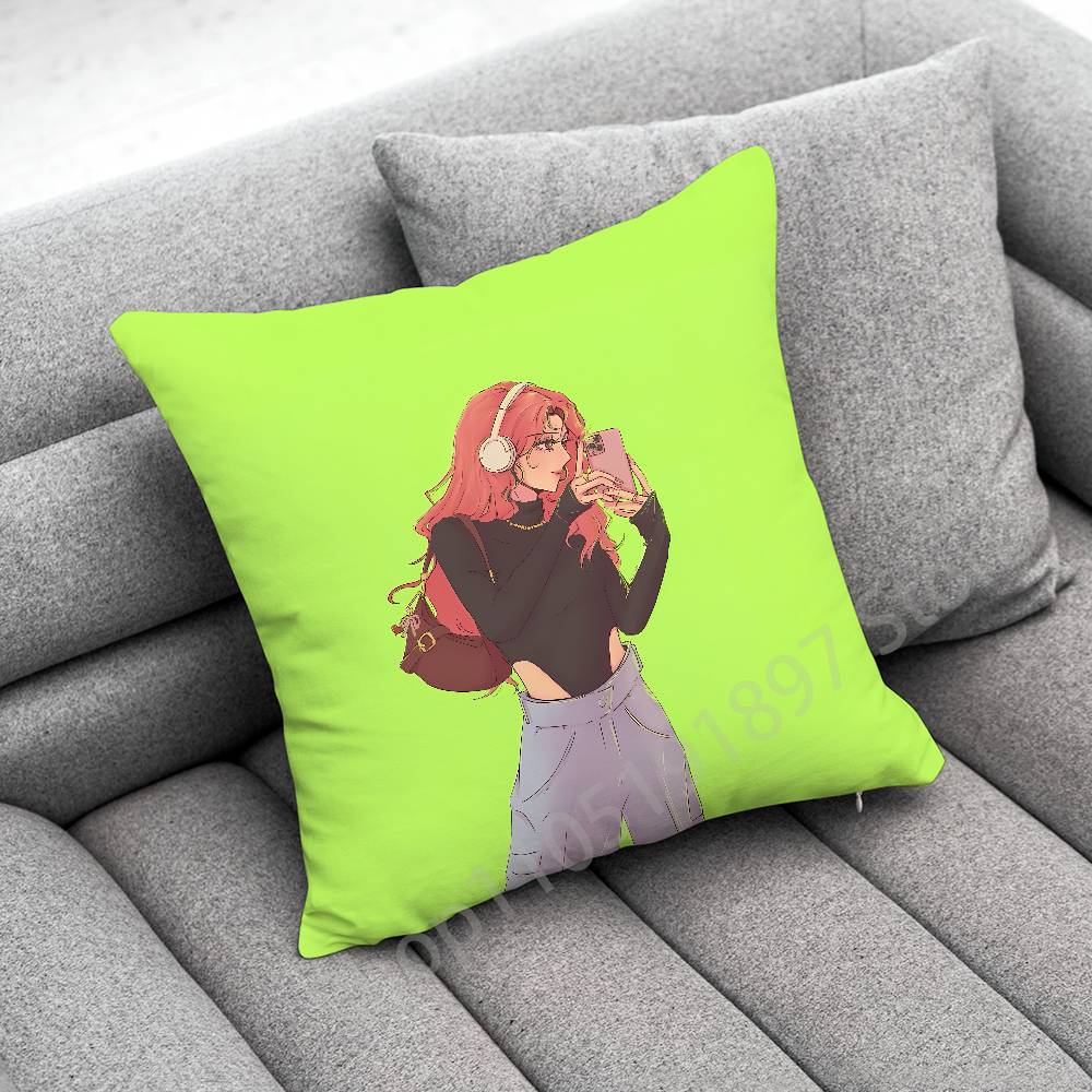 Mitsuki Koga Aya Tgswiiwagaa Throw Pillow Case For 55x55cm 30x30cm 50x50cm 45x45cm 40x40cm Square Chair Pillowcase Case