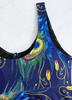 Women's V-Neck Two-Piece Skirted Swimsuit with Boyshorts - Printed, Figure-Flattering Vacation Swimwear