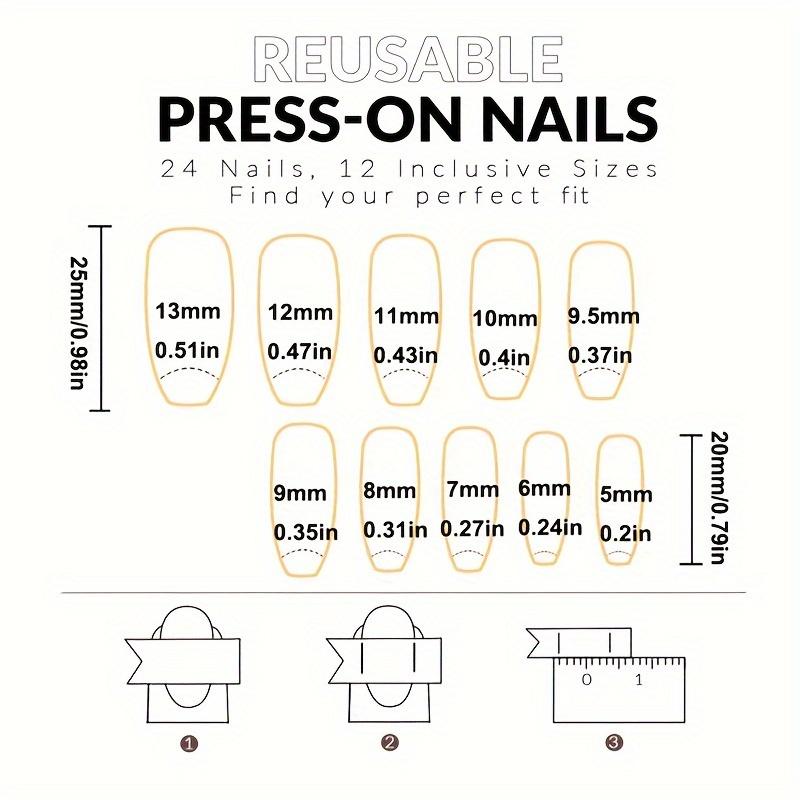 24pcs Long Ballerina Shape Press On Nails, Fake Nail With Flower Decor, Glitter Full Cover Nails For Women