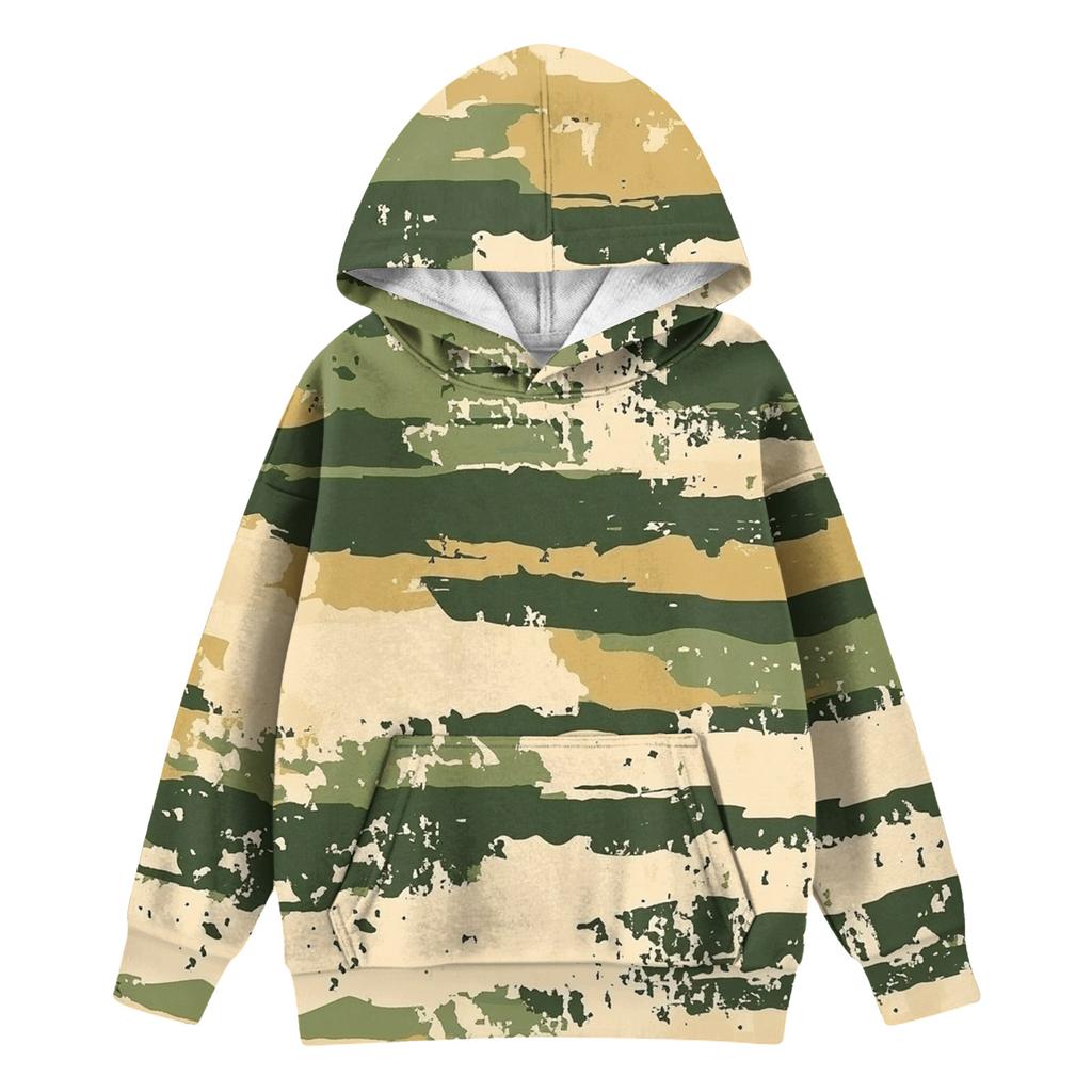 Girls' Hooded Tie- Sweatshirt - Pullover Print Top