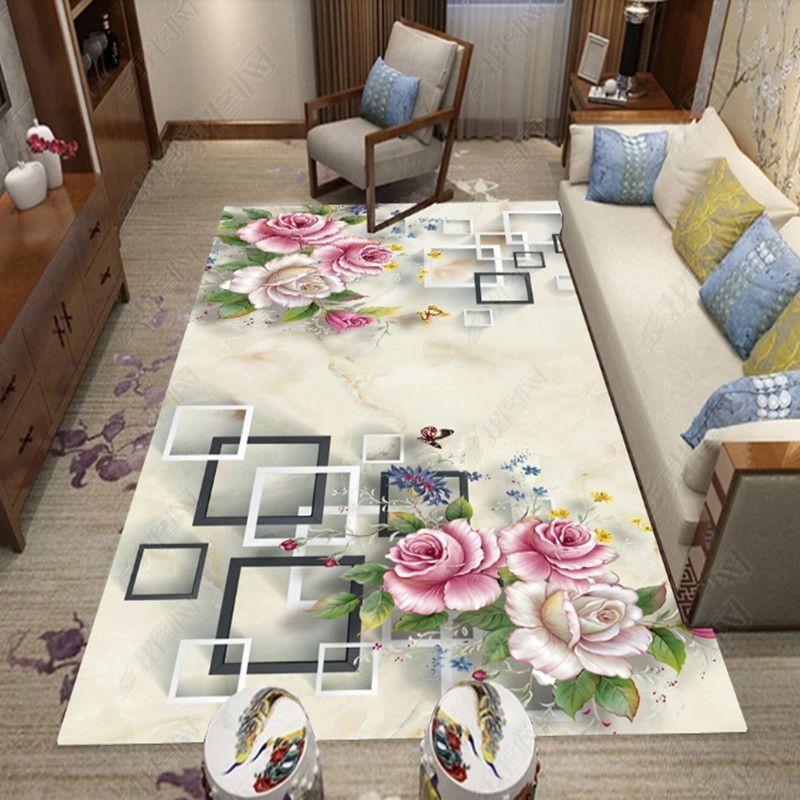 New Chinese Living Room Carpet Home Luxury Bedroom Bedside Large Area Mat Office Commercial Carpets Washable Entrance Doormat