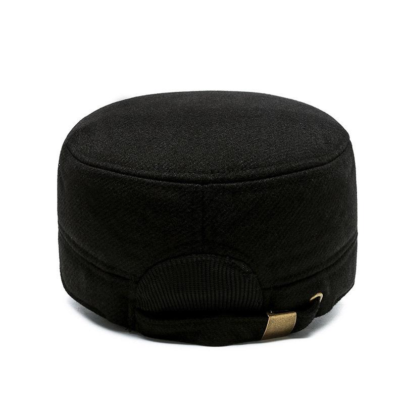 Hat Middle-aged Men's Flat Top Hat Winter Man Thermal Hat Men's Autumn and Winter Thermal Ear Protection Cap