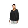 Nike Solid Color Knitted V-Neck Long Sleeve Sweater Women Sweater Black FB8318-010
