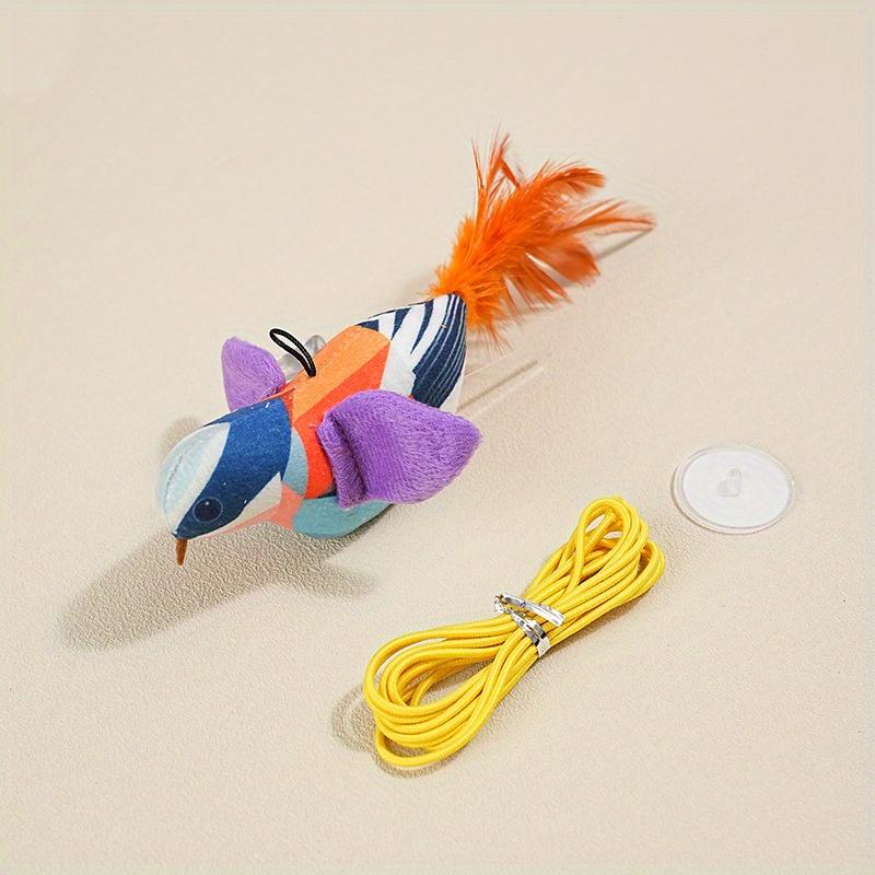 Simulation Realistic Pet Squeaky Toy Plush Bird Shape Cat Toy Pet Interactive Toys Feather Teasing Kitten Toy Pet Supplies