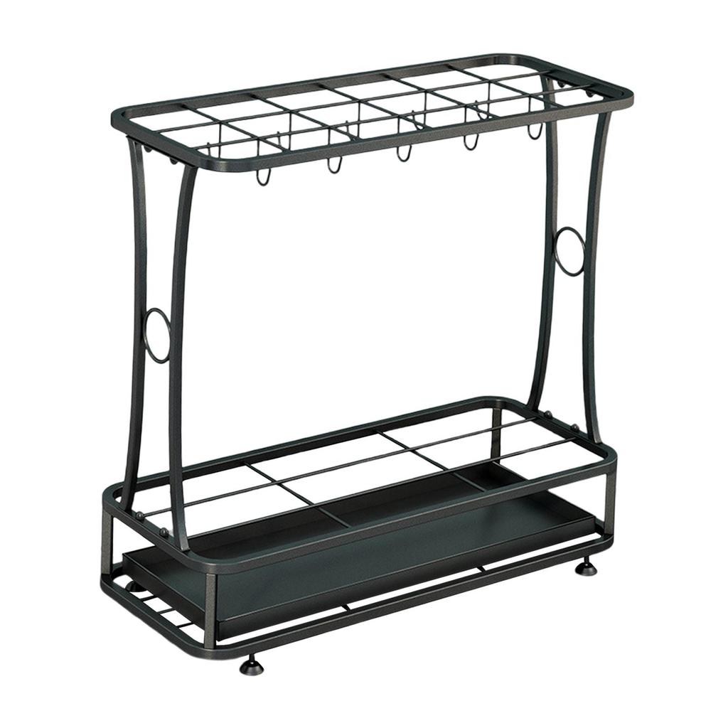 Iron Umbrella Holder with Removable Drip Tray Organizer, Storage Rack for Office Entryway