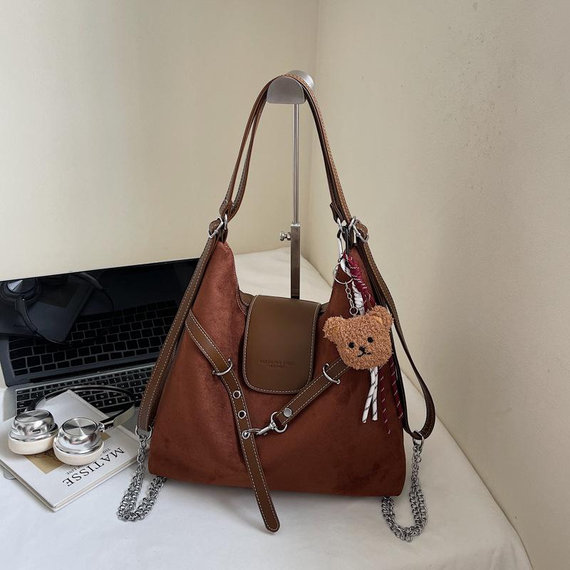 

Женская модная сумка-тоут через плечо большой вместимости - Универсальный нишевый дизайн под мышкой Without Pendant коричневый