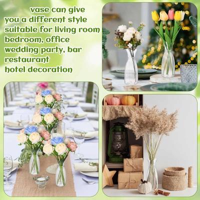 New Transparent Plastic Flower Vase Hydroponic Home Desk Decor Plants Pot Bouquet DIY Supplies Flower Arrangement Container