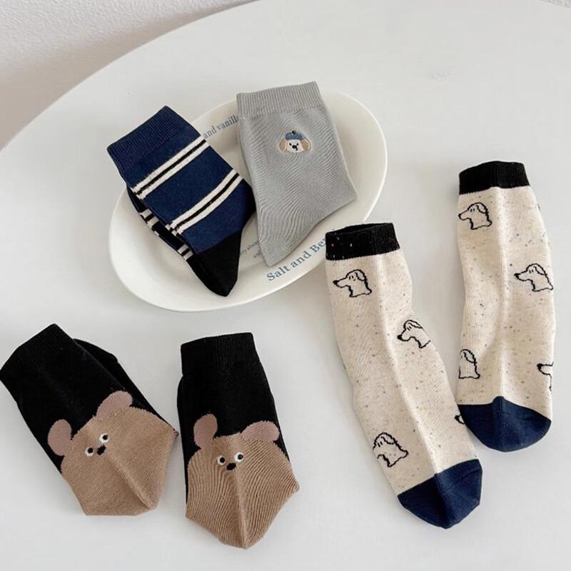 LCsanyp Boys  Seamless Mid-Calf Cartoon Socks 6-8 Years