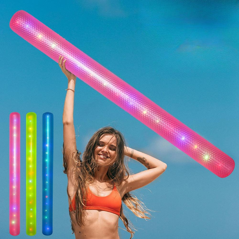 Inflatable Led Flotation Stick For Kids Adults Glowing Swim Aid For Pool Training Floating Water Toy For Beach Lake Night Party