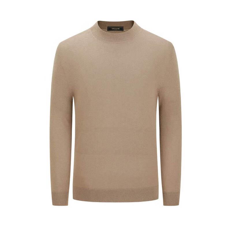 YAER Men's Autumn/Winter Hemp-Cashmere Blend Wool Sweater