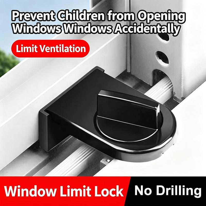 Aluminum Alloy Sliding Door And Window Lock Latch Anti-Theft Anti-Pinch Safety Lock Child And Pet Protection Bidirectional Fixer