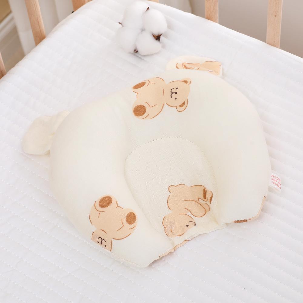 Gauze Baby Head-Shaping U-Pillow: Soft, Breathable Cotton for Infants 0-6 Months