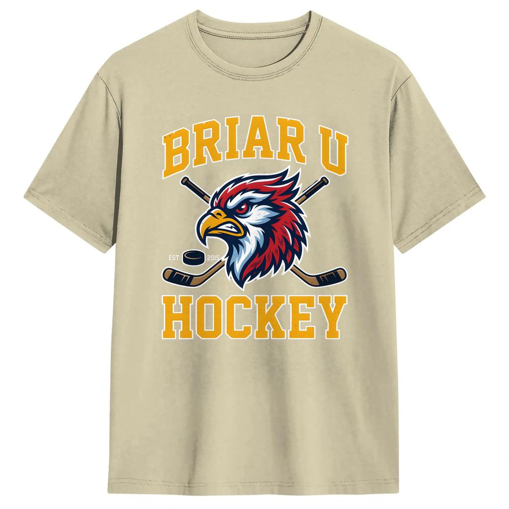 Mens T-Shirt Briar Hockey Est 2018 Off Campus T Shirts Trendy Cool Summer Tee Shirt Vintage Pure Cotton Clothes Plus Size