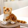 1pc 4 Colors INS Like Real Prone Cat Plush Doll Stuffed Pure Colors Grey White Yellow Kitten Toy Pets Animal Kids Gift