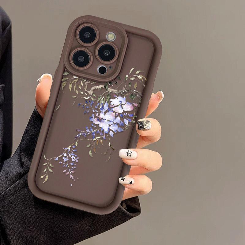 Simple Purple Flower for iPhone17PorMax Phone Case 14 Apple 13 Matte 12/15 Factory