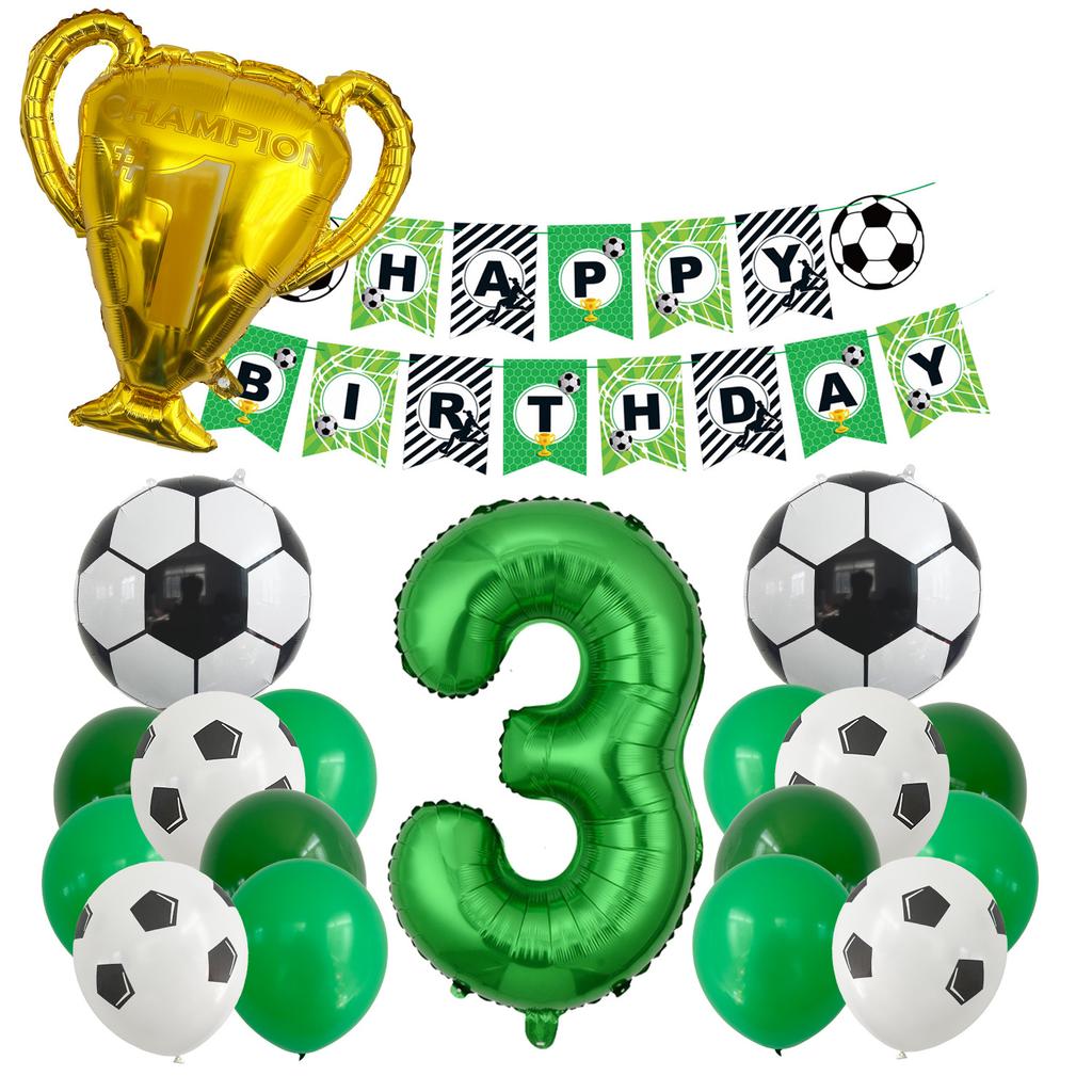 Neue Fußball Trophäe Aluminiumfolienballon Flaggen Set Geburtstagsballon Party Dekoration Sportthema