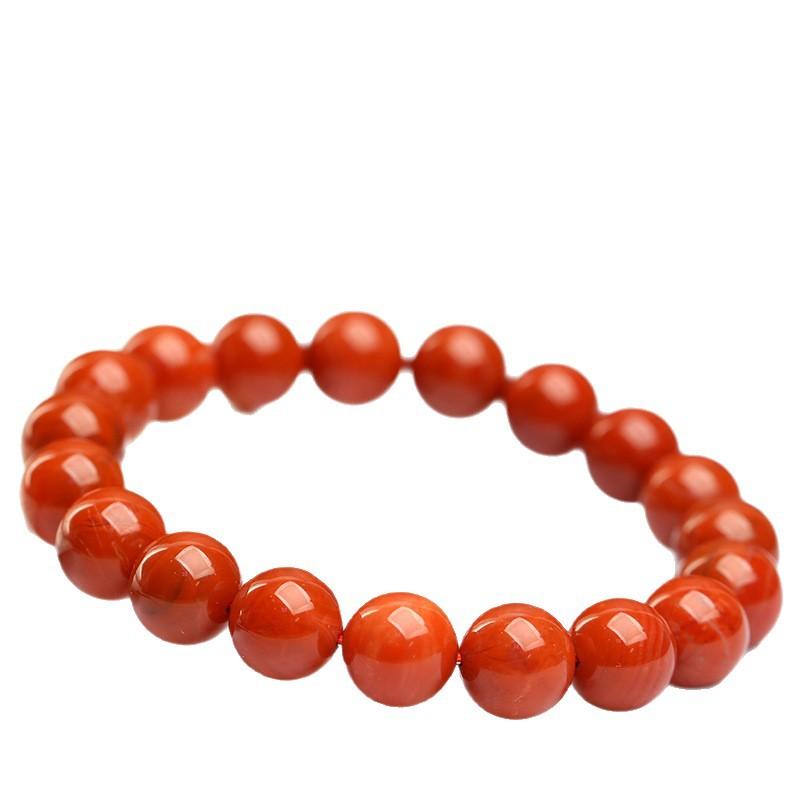 Hongchu Natural Southern Red Agate Scattered Beads Round Beads Persimmon Red Agate Bracelet