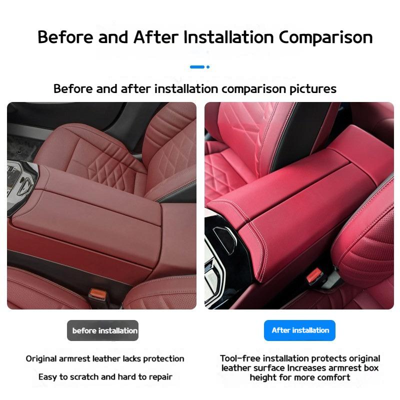 For BMW 5 series i5 G60 2025-2025 Car Veganza leatherArmrest box pad cover plate protective sleeve modified interior accessories