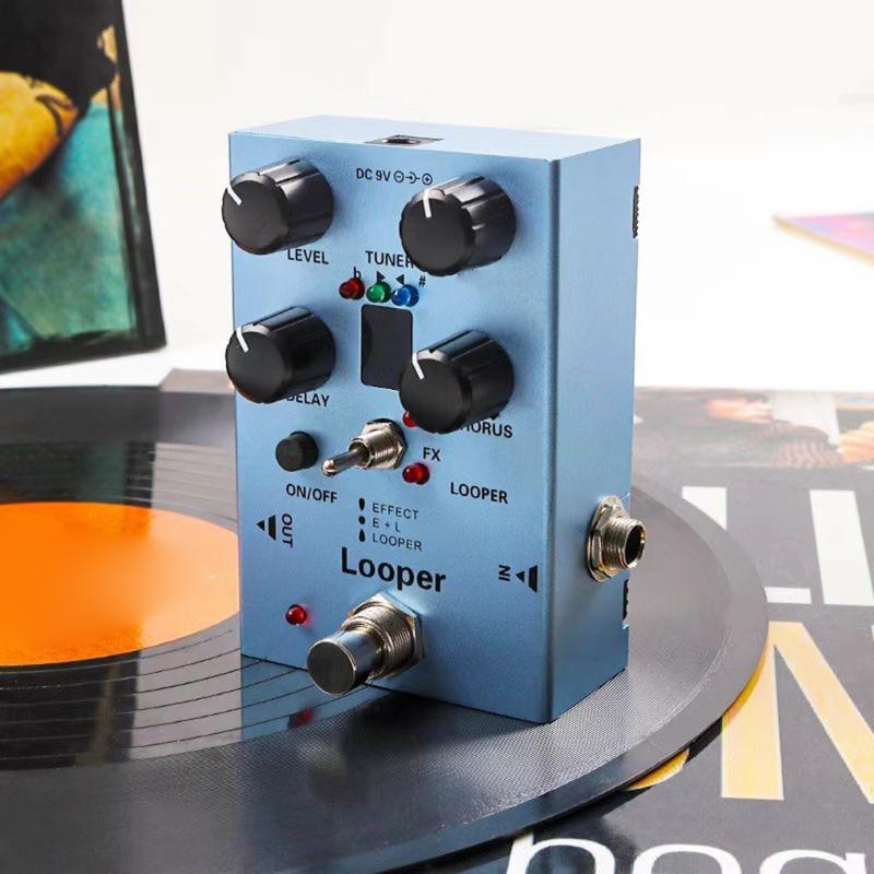 Multi Effect Electric Guitar Pedal Looper Electric Guitar Effect Pedal with LED Lights for Stage and Studio Use