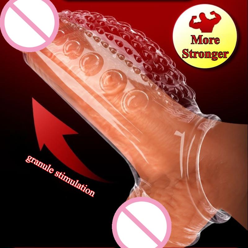 1PCS Durable Extension Cock Sleeve Sex Products Enlarged Thickened Delay Wolf Tooth Sleeve Cock Cover Sex Toys For Men Adult 18+