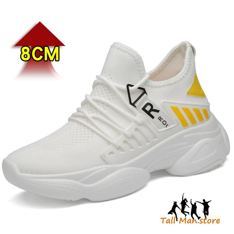 Sports Sneakers Men Elevator Shoes For Men Casual Mesh Summer Leisure Height Increase Insole 8Cm