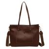 EMY-li Women's Tote Bag, 2-Way, A4 Compatible, with Compartments, Lightweight, for Commuting, Shoulder Bag (Brown)