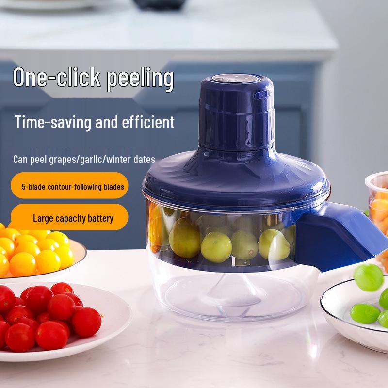 Electric Automatic Fruit & Vegetable Peeler: Peels Garlic, Grapes, and More!