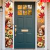 Fall Thanksgiving Porch Sign Cartoon Squirrel Nut 1 Pair Polyester Indoor Outdoor Decor