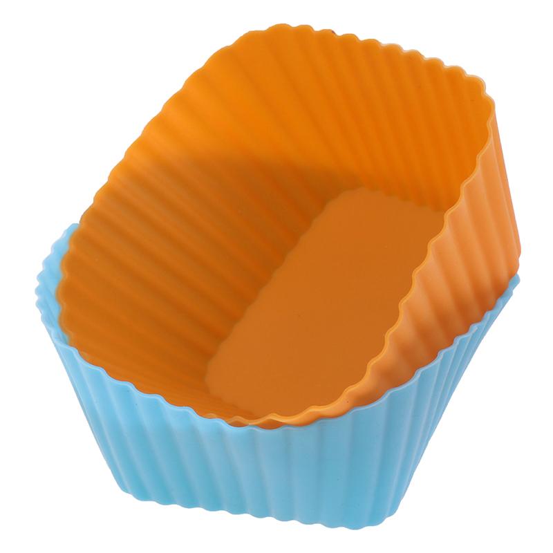 1/6Pcs 7Cm Square Shaped Jelly Pudding Mold Muffin Cake Cup Silicone Molds Kitchen Baking Accessories