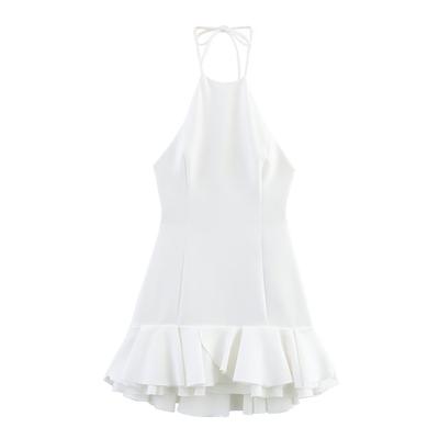Wholesale European and American Style New Women's Clothing Suspender Neck Halter Stack Mini Dress Short Skirt