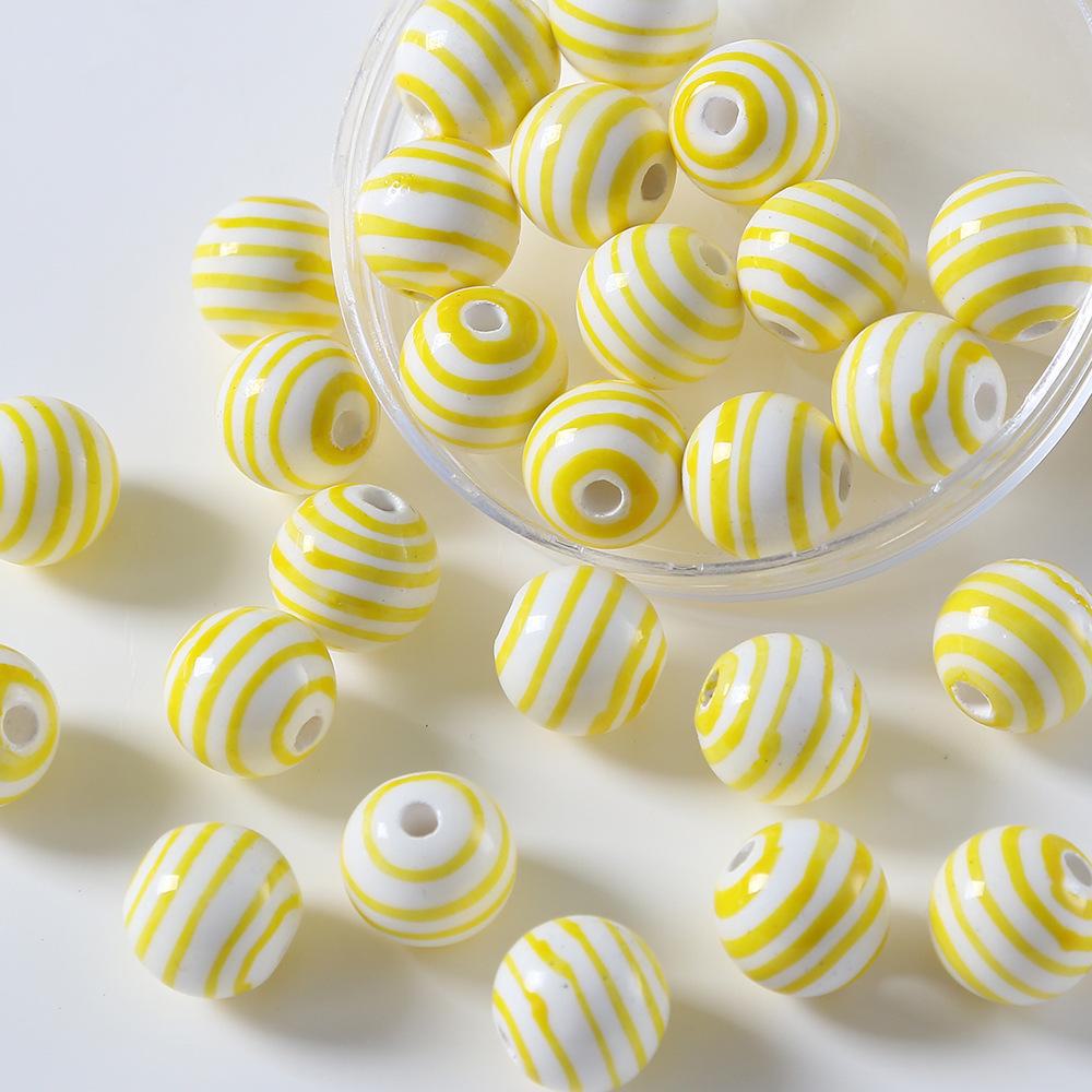 2024 lebendige gestreifte Keramikperlen für DIY-Schmuck: Armbänder und Halsketten.