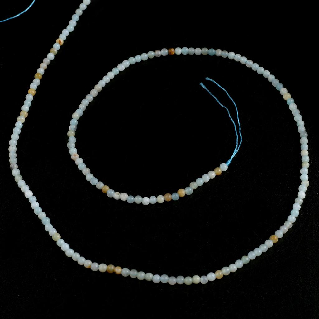 Facettierte Perlen, 2 mm, Naturstein, Amazonit, runde Isolationsperlen für die Schmuckherstellung, DIY-Halskette, Armband, Ohrringe, Zubehör