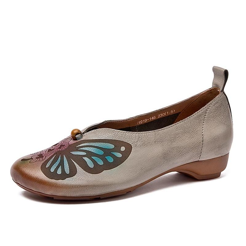 

Модные женские балетки с принтом из бисера, ретро лоферы, повседневная спортивная обувь, летние сандалии, женская обувь 2025, нарядные туфли-лодочки, кожаные Zapatillas Mujer 35 серый