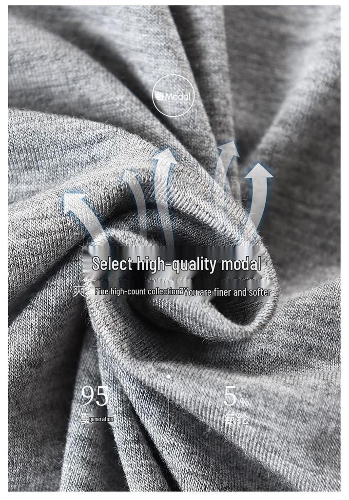 Men's V-Neck Thermal Underwear Set: Modal, Cotton, Wool - Slim Fit, Plus Size Top & Bottoms for Autumn