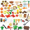 City Friend House Supermarket Constructing Block Picnic Food Accessories Hot-Dog Pizza Fries Chicken Dish Umbrella Timeless Bricks